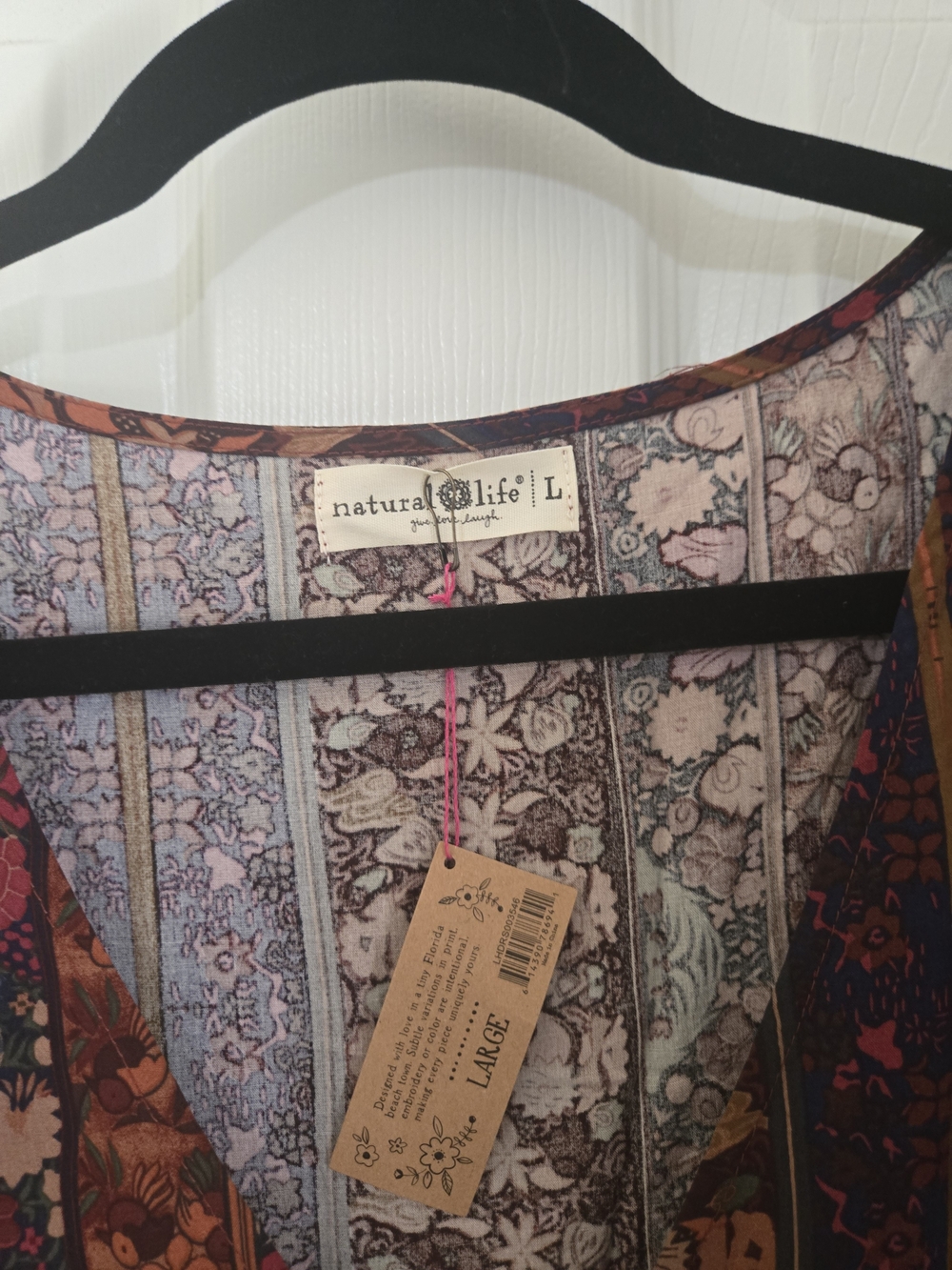 NATURAL LIFE Burgundy Floral Boho Maxi Dress - Picture 8 of 16